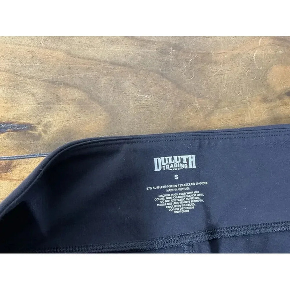 Duluth Trading Pants Womens Black ruched Knee Workout Yoga Leggings Size Small - Picture 4 of 9